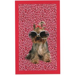 Toalla de playa de microfibra Yorkshire Bitch Fondo de leopardo rosa