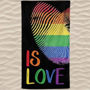 Toalla de playa de microfibra LGBTI Is Love