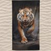 Toalla de playa de microfibra con tigre feroz