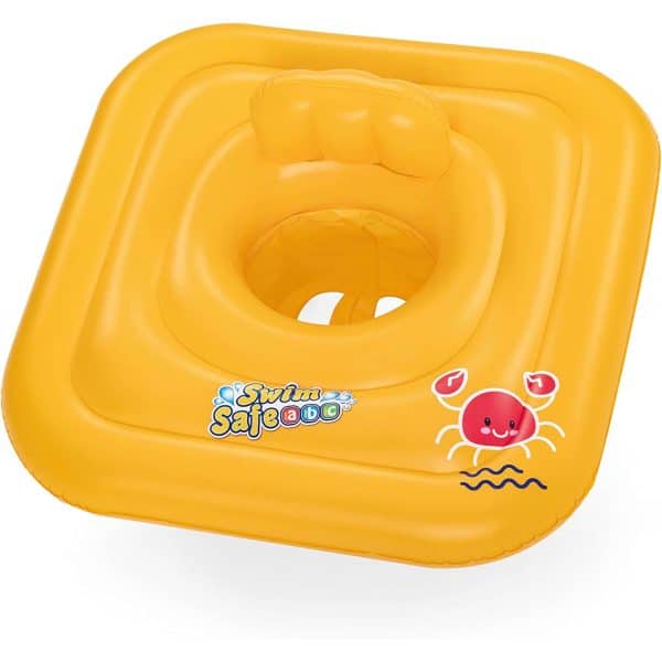 Flotador inflable para bebé “Swim Safe ABC” Cuadrado Amarillo Bestway 32050