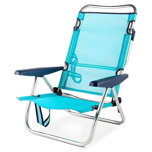 Silla de playa reclinable de aluminio Elsa turquesa para tumbarse Solmar 15469
