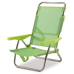 Silla de playa reclinable de aluminio Elsa verde claro para dormir Solmar 15470