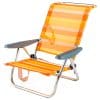 Silla de playa reclinable de aluminio rayas mediterráneas naranja Solmar 15467