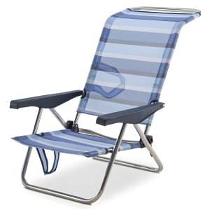 Silla de Playa Reclinable de Aluminio Íris Rayas Santorini hasta Tumbado Solmar 15466
