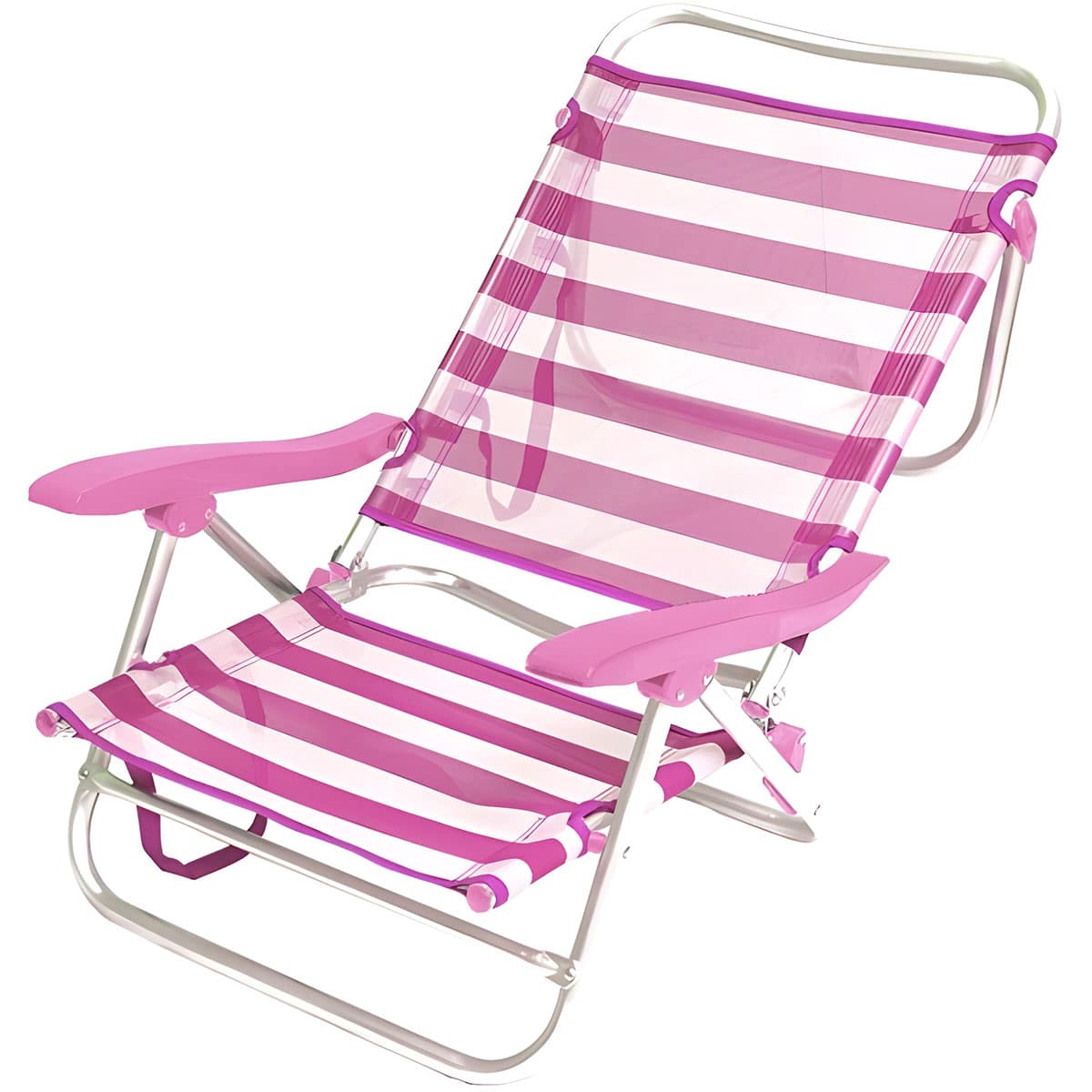 Sillón reclinable de aluminio Vanessa Stripes hasta la hora de dormir Solmar 15298 Rosa