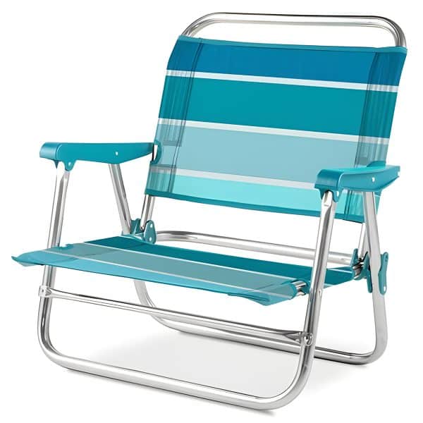 Silla de Playa Baja de Aluminio Reforzado Alexa Rayas Costa Azul Solmar 15476