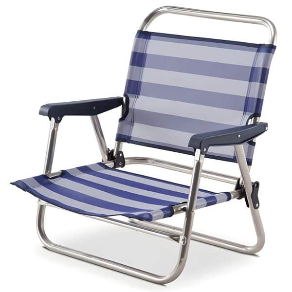Silla de Playa Baja de Aluminio Reforzado Alexa Rayas Marinera Solmar 15472