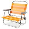 Silla de Playa Baja de Aluminio Reforzado Alexa Rayas Naranja Mediterráneo Solmar 15475