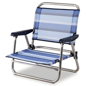 Silla de Playa Baja de Aluminio Reforzado Alexa Rayas Santorini Solmar 15474