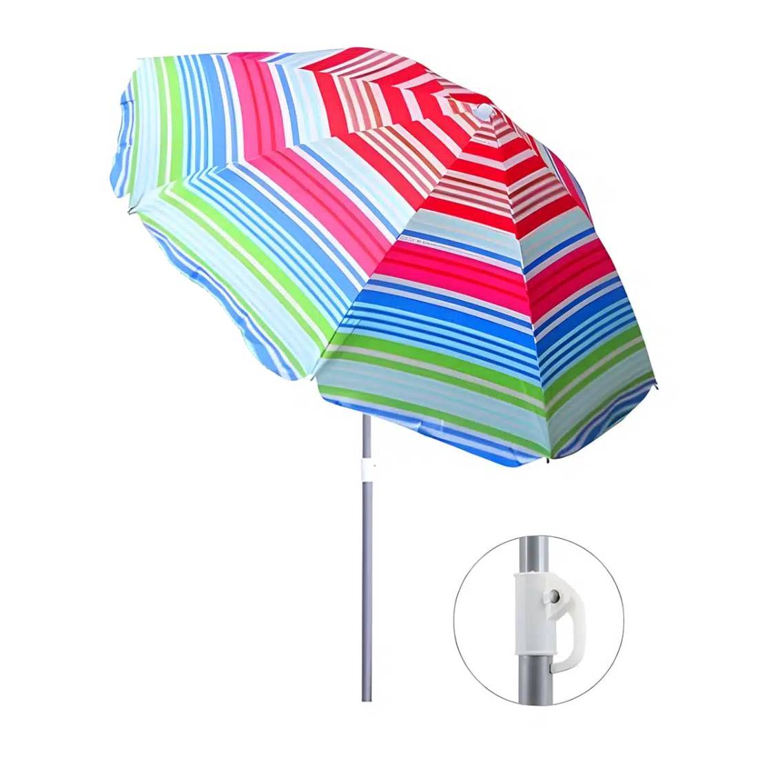 Sombrilla Poliester 1,80m Mojácar Rayas Multicolor 1