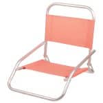 Silla de playa baja de aluminio rosa con mango Aremar