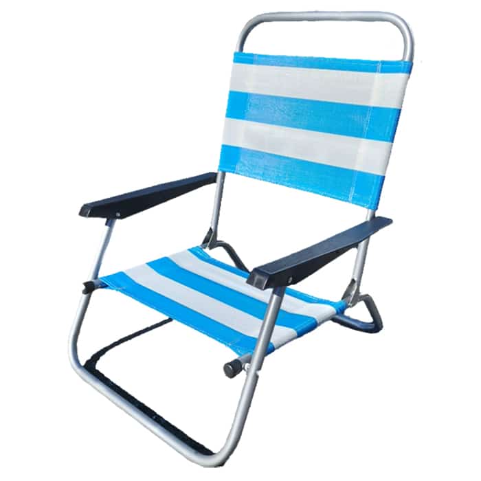 Silla National Sand Nylon con Apoyabrazos Rayas Azul Blanco