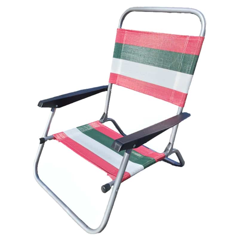 Silla-National-Arena-Nylon-Brazos-Rayas-Blanco-Negro-Rojo