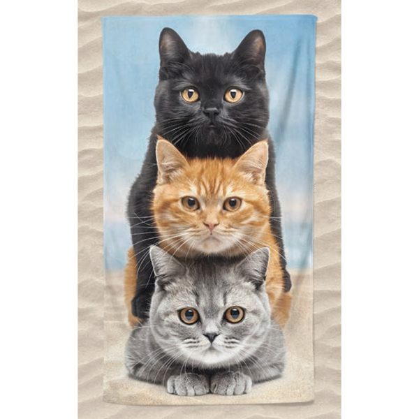 Toalla de Playa Microfibra 3 Gatos
