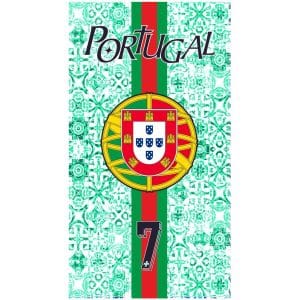Toalla de Playa Microfibra Azulejos Escudo Bandera Portugal 7 Verde