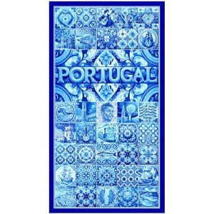Toalla-Playa-Microfibra-Azulejo-Flores-Azul-Portugal