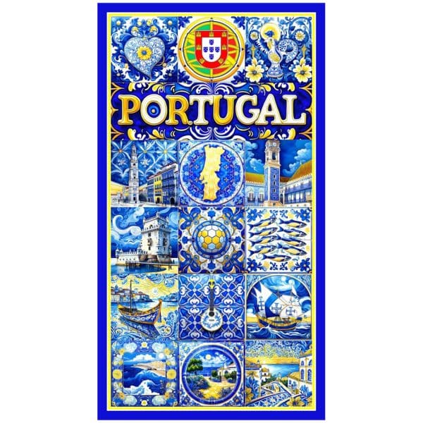 Toalla de playa de microfibra Colorful Azulejos Portugal