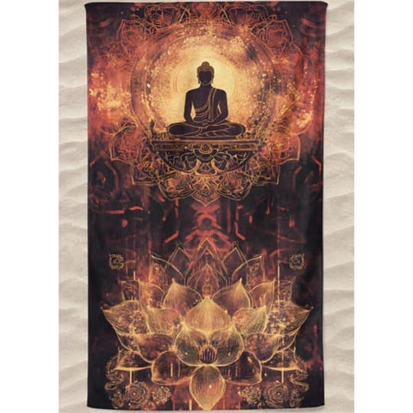 Toalla de playa de microfibra con iluminación de Buda