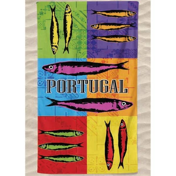 Toalla-de-playa-de-microfibra-de-colores-Sardinas-Portugal
