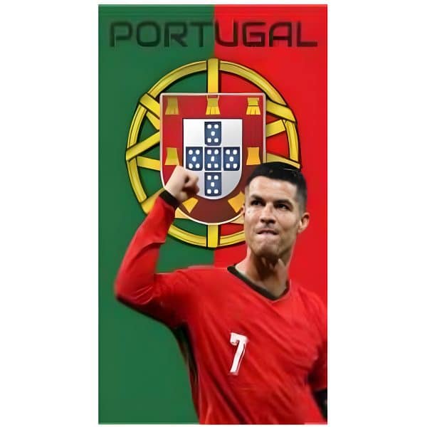 Toalla de playa de microfibra con bandera de Portugal de Cristiano Ronaldo