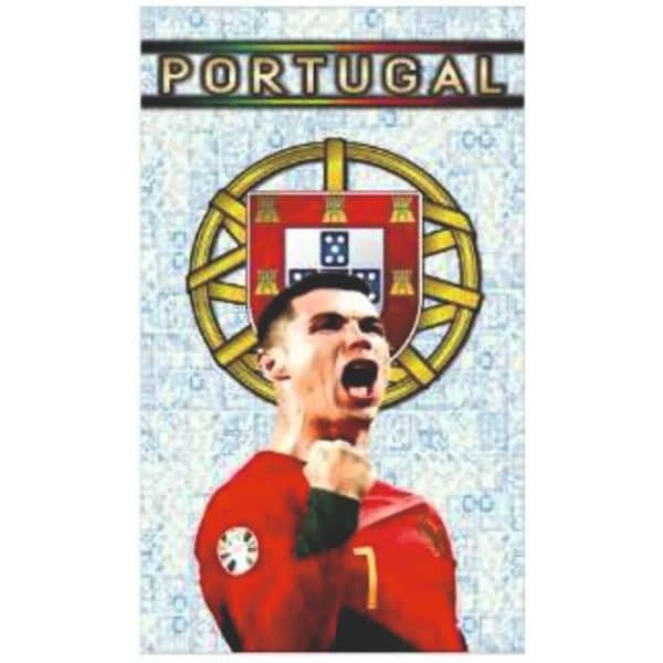 Toalla-Playa-Microfibra-Cristiano-Ronaldo-Escudo-Portugal-Blanco-Teja