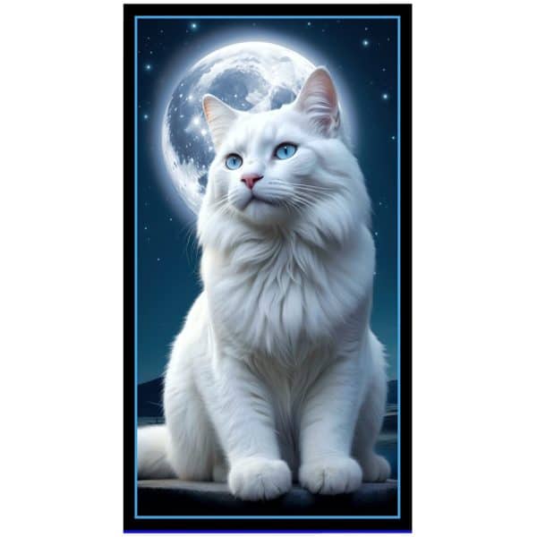 Toalla-de-playa-de-microfibra-gato-blanca-luna-llena