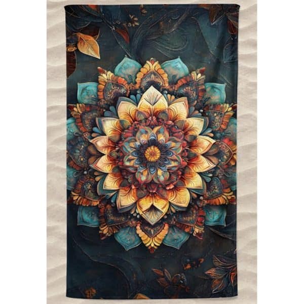 Toalla de playa de microfibra Mandala Lotus