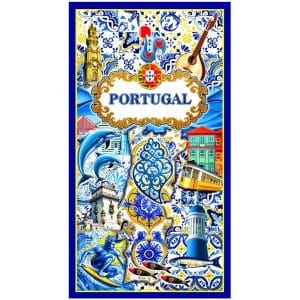Toalla de playa de microfibra con motivos coloridos de Portugal