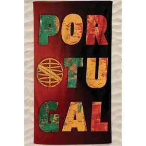 Toalla de Playa Microfibra Roja Portugal Letras