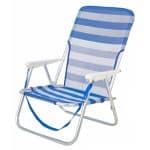 Silla de Playa Baja Aluminio Marinera Rayas con Asa Aremar 70525