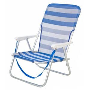 Silla de Playa Baja Aluminio Marinera Rayas con Asa Aremar 70525