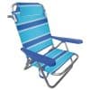 Silla de Playa de Aluminio Reclinable hasta Tumbarse Rayas Azul Claro y Azul Oscuro con Cojín Aremar