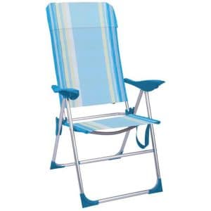 Cadeira de Praia de Alumínio Alta Reclinável Riscas Verticais Aremar 70542