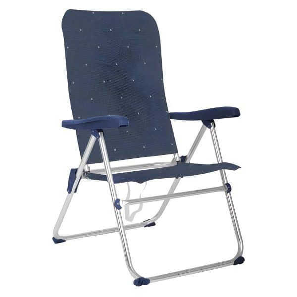 Silla de playa reclinable de aluminio azul de alto brillo reforzada Aremar