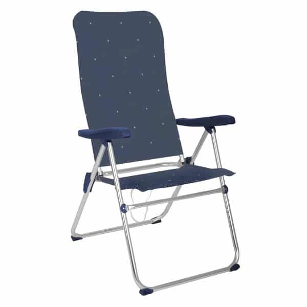 Silla de Playa Reclinable de Aluminio Reforzada Alta XL Azul Brillo Aremar