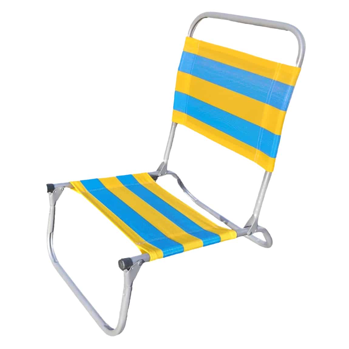Cadeira de Nylon de Areia Nacional Riscas Azul e Amarelo