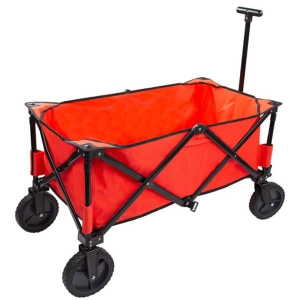Carro Porta-tudo de Praia Dobrável 90x47x55/91 cm Vermelho