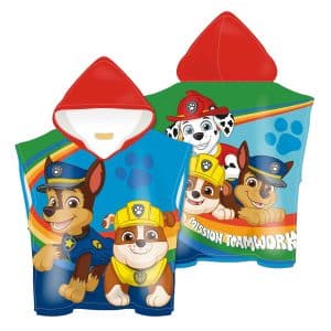 Poncho de Praia Criança Poliéster Patrulha Pata Arco-Íris