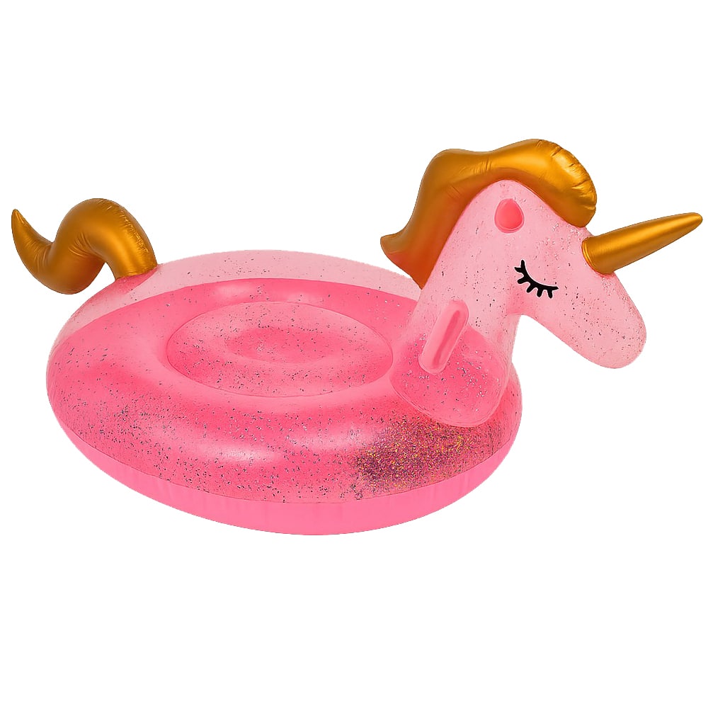 Unicórnio Transparente Insuflável com Purpurinas Solmar Rosa
