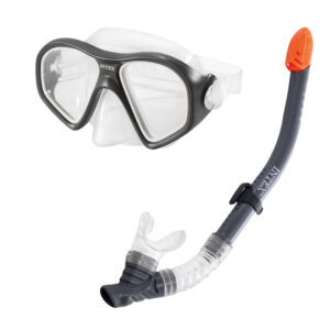 Conjunto de Máscara em Policarbonato + Tubo Snorkel Reef Rider Adulto (+14 anos) Intex 55648