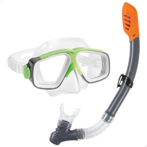 Conjunto Máscara + Tubo Snorkel Surf Rider Juvenil 8+ Anos Intex 55949