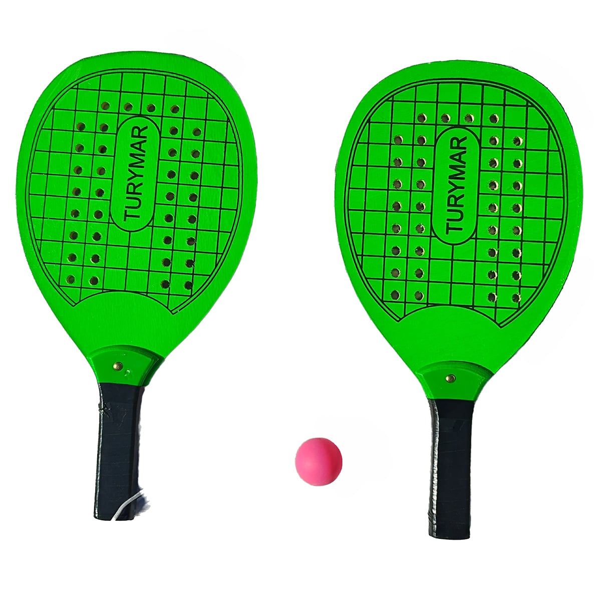 Conjunto de Raquetes de Praia com Furos Turymar Verde