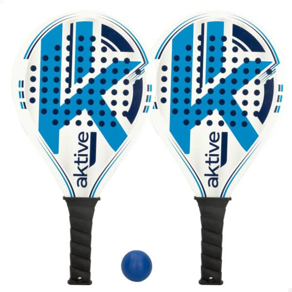Conjunto Raquetes Praia Pseudo-Furos Sport Aktive 62305 Azul