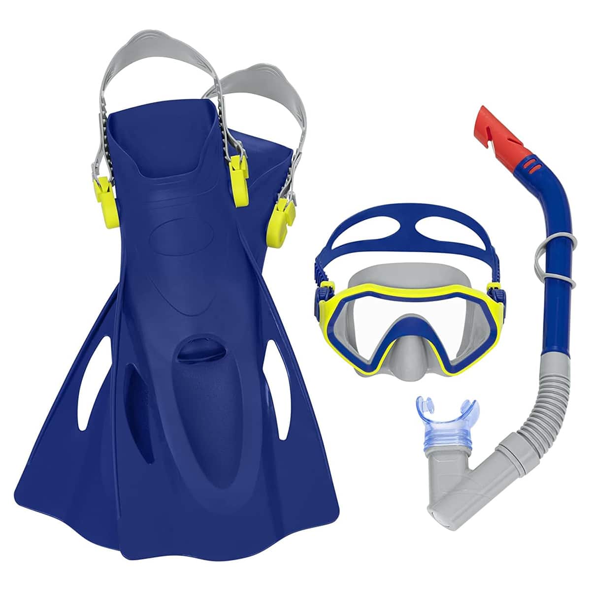 Kit de Mergulho Infantil com Barbatanas Crusader Explorer Junior Bestway 25046 Azul Escuro