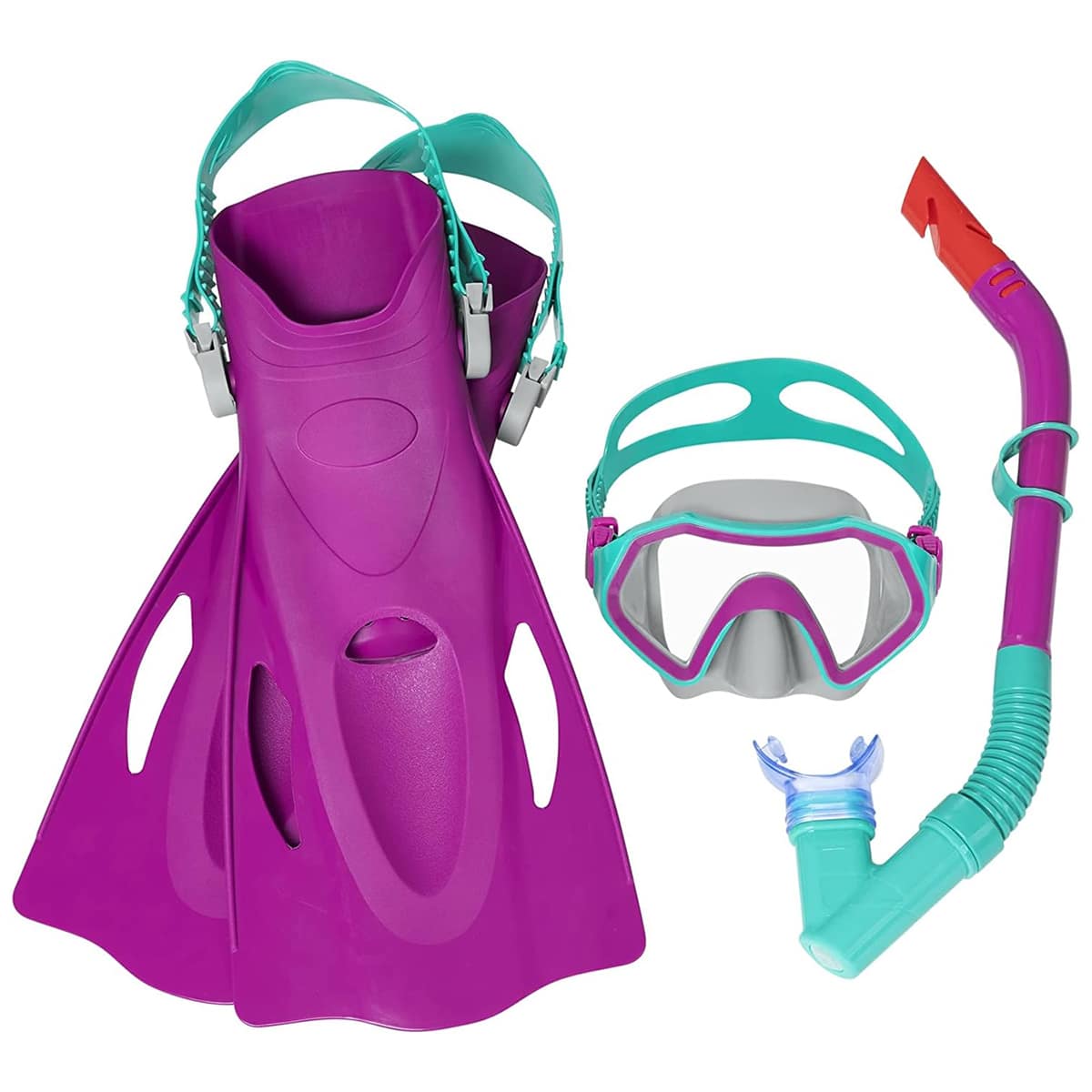 Kit de Mergulho Infantil com Barbatanas Crusader Explorer Junior Bestway 25046 Rosa