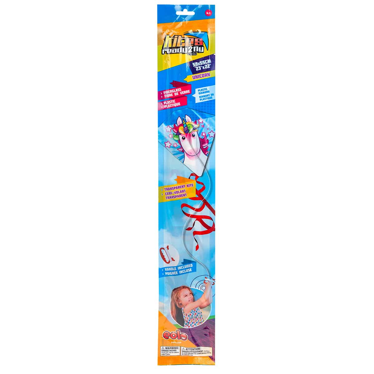 Papagaio de Plástico em Forma de Diamante 59x55 cm Color Beach 44929 Unicórnio