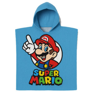 Poncho de Praia Criança Poliéster Super Mario e Luigi