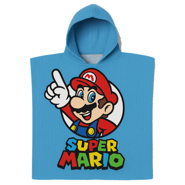 Poncho de Praia Criança Poliéster Super Mario e Luigi