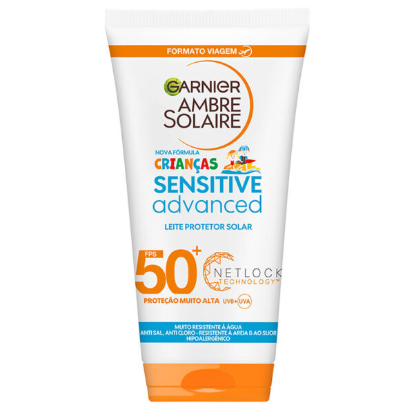 Leite Protetor Solar Kids Sensitive Advanced SPF 50+ 50ml Garnier Ambre Solaire