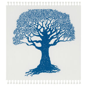 Toalha Grande Indiana Branca Árvore da Vida Sortida 240 × 210 cm Azul
